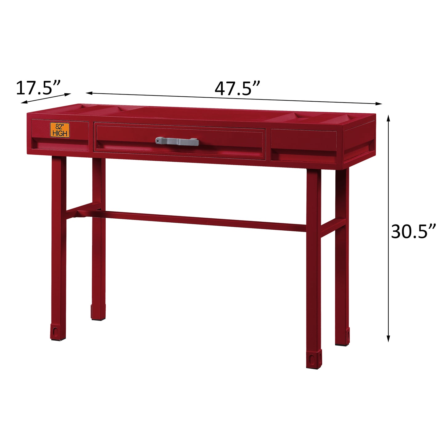 Red Vanity Desk with 1 Drawer