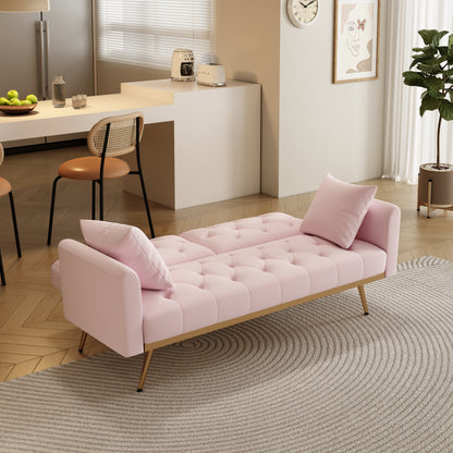 The 68.3 "pink velvet sofabed is beautiful and easy to assemble