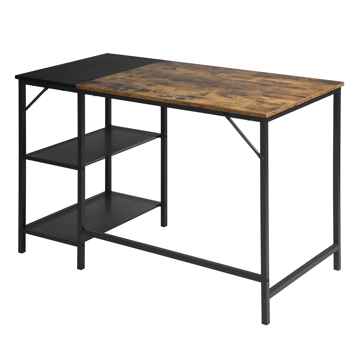 Writing Table with 2 Storage Shelves for Home Office Study Computer Desk, 43.3" W x 21.7" D x 29.5"H