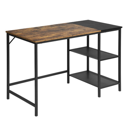 Writing Table with 2 Storage Shelves for Home Office Study Computer Desk, 43.3" W x 21.7" D x 29.5"H