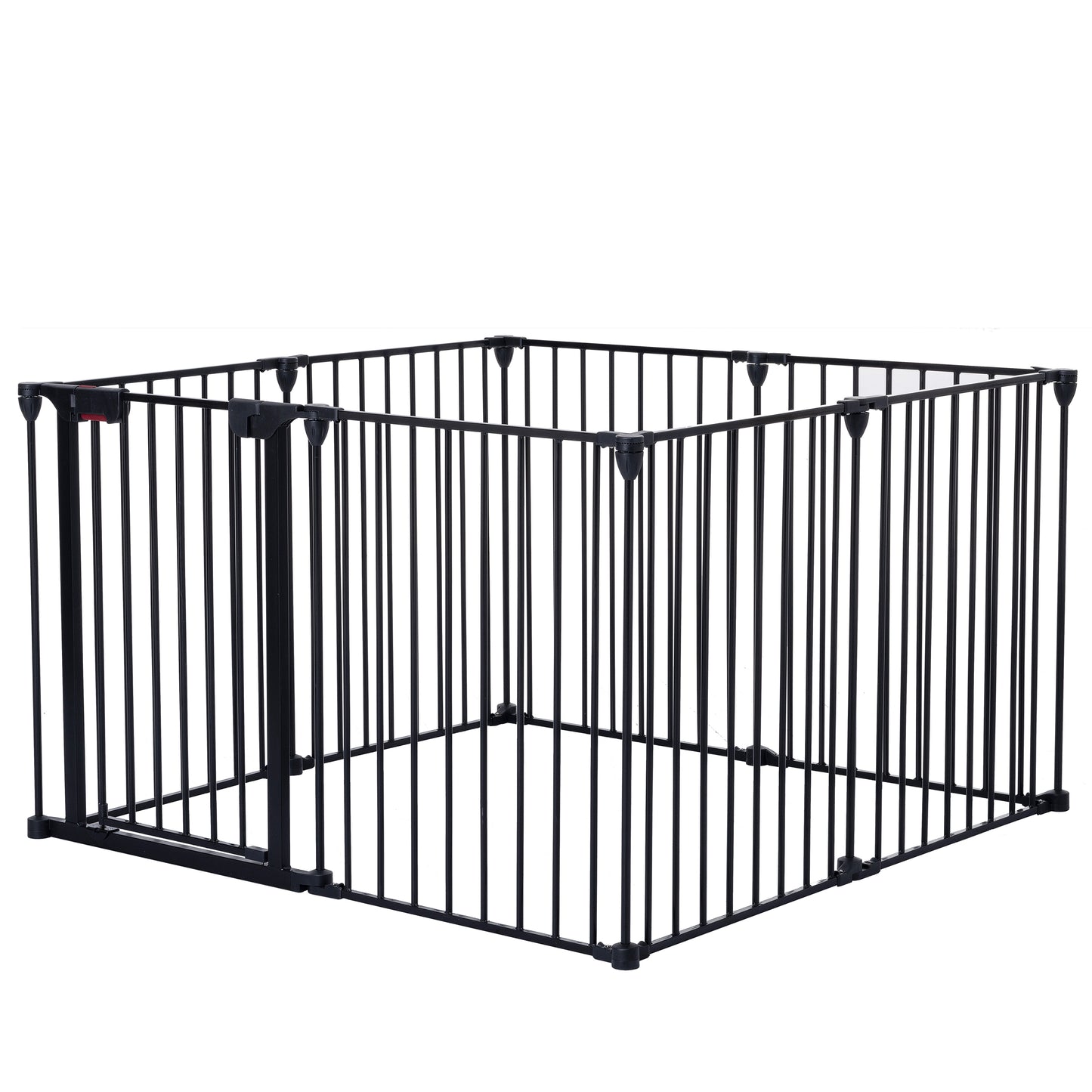 200" Adjustable Safety Gate 8 Panels Play Yard Metal Doorways Fireplace Fence Christmas Tree Fence Gate for House Stairs Gate prohibited area fence