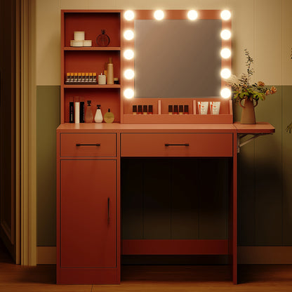 Makeup Vanity Desk with LED Lighted Mirror