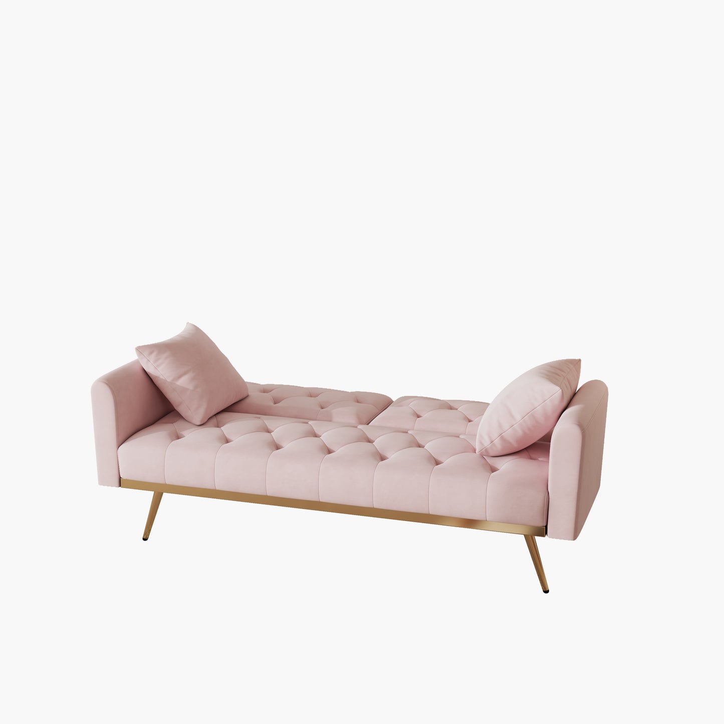 The 68.3 "pink velvet sofabed is beautiful and easy to assemble