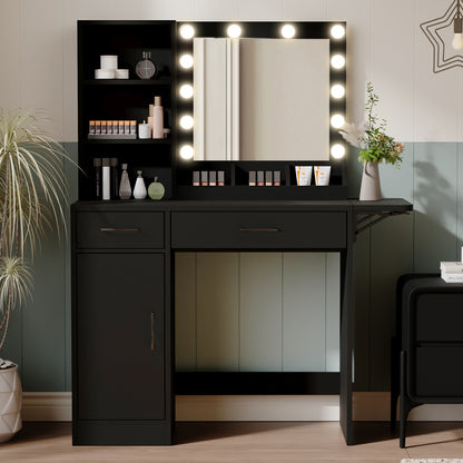 Makeup Vanity Desk with LED Lighted Mirror