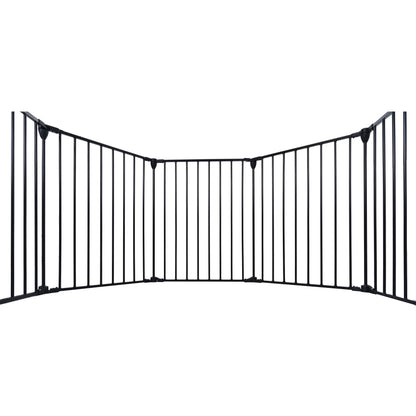 200" Adjustable Safety Gate 8 Panels Play Yard Metal Doorways Fireplace Fence Christmas Tree Fence Gate for House Stairs Gate prohibited area fence