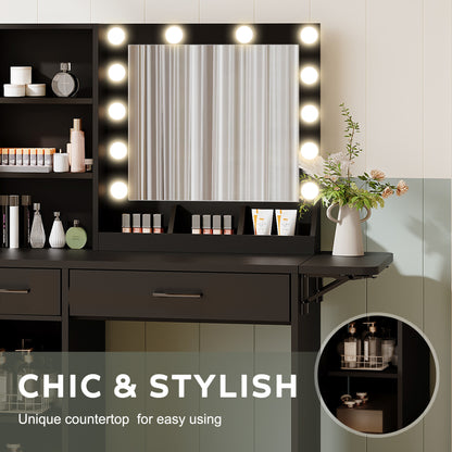 Makeup Vanity Desk with LED Lighted Mirror