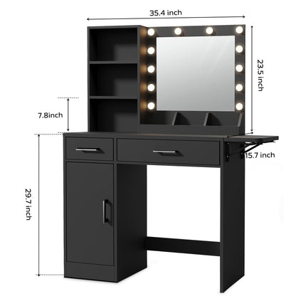 Makeup Vanity Desk with LED Lighted Mirror