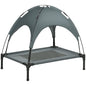 PawHut Elevated Portable Dog Cot Pet Bed With UV Protection Canopy Shade, 30 inch, Gray