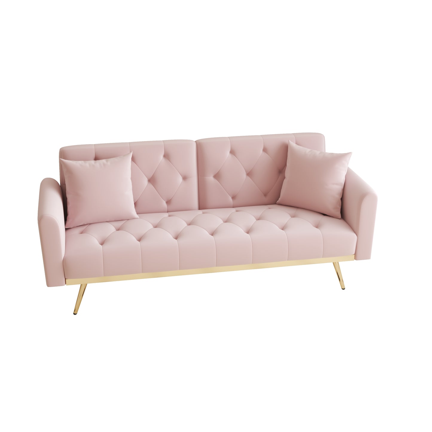 The 68.3 "pink velvet sofabed is beautiful and easy to assemble