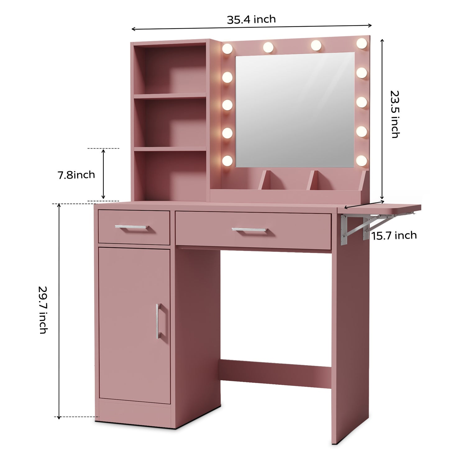 Makeup Vanity Desk with LED Lighted Mirror